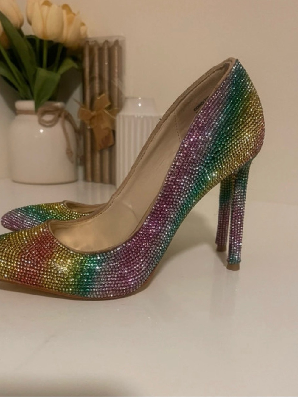 Rouge! Multicolor Crystal Stiletto Pumps